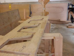 Q & D lumber rack from a sheet of plywood.