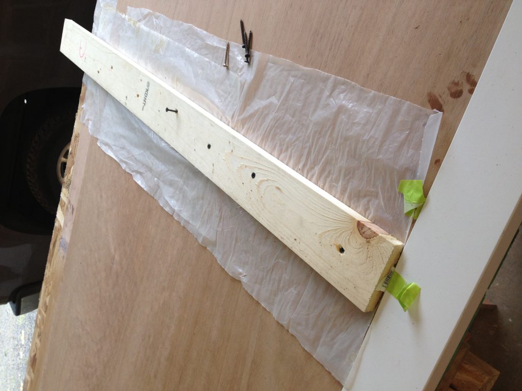 Scarffing two sheets of ply together.